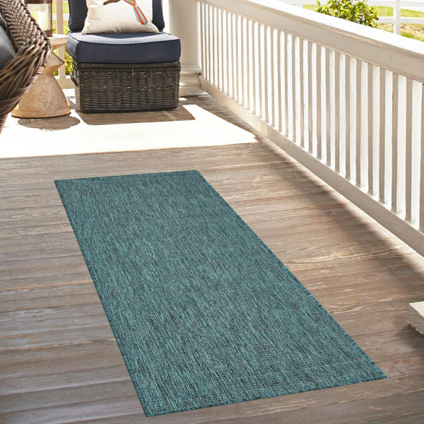 Breakwater Bay Sevim Teal Indoor / Outdoor Area Rug & Reviews Wayfair